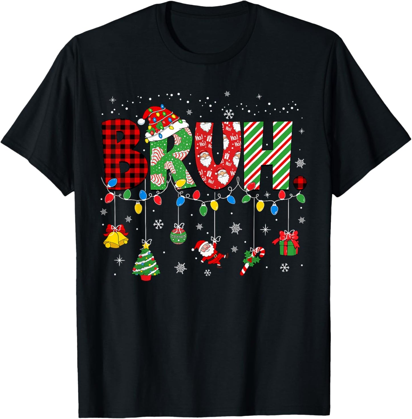 Bruh Meme Funny Saying Bro Greeting Teens Boys Men Christmas T-Shirt - T-Shirt | Black