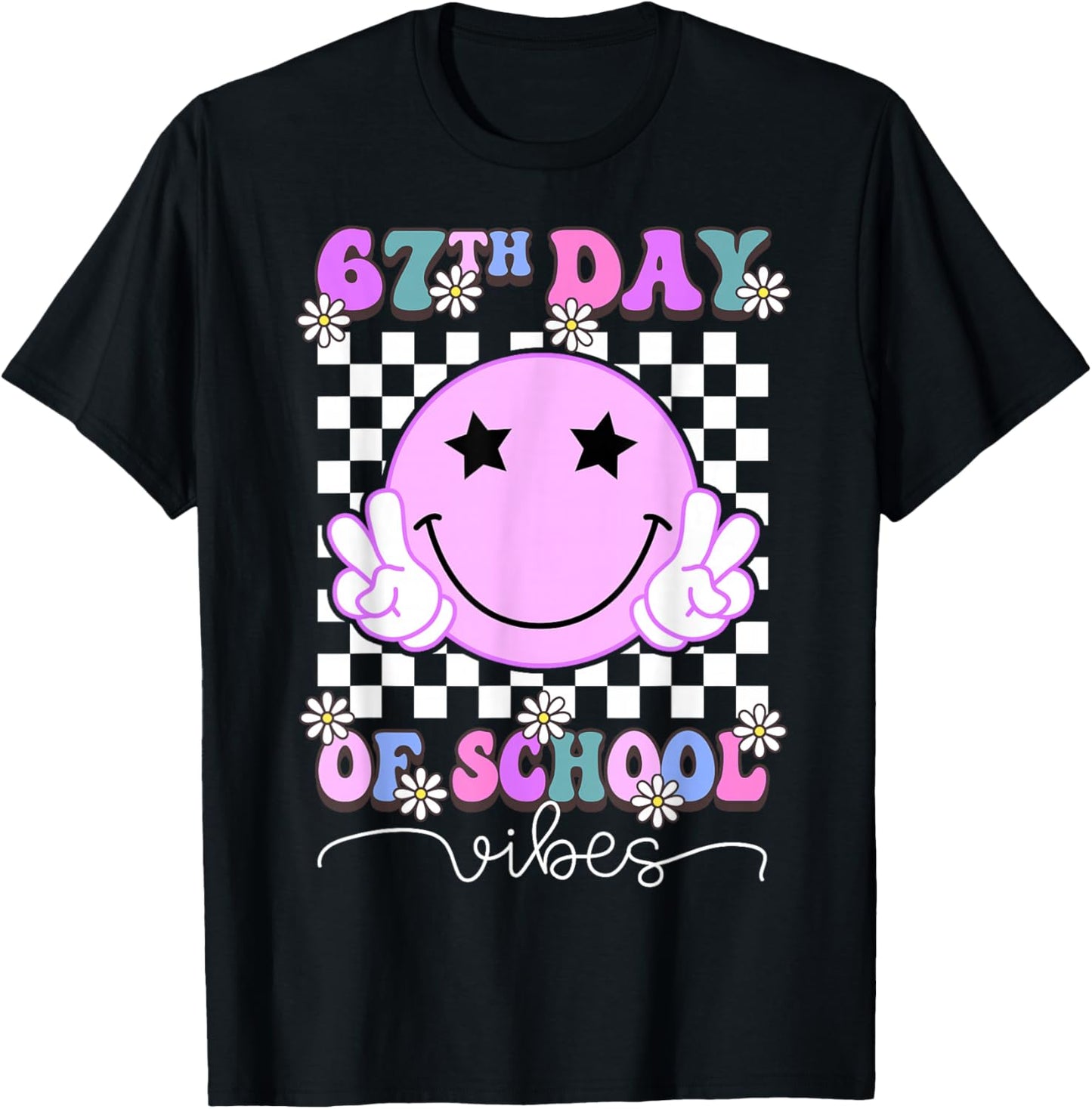 67th Day of School Vibes Funny Six Seven 67 Meme Slang T-Shirt - T-Shirt | Black