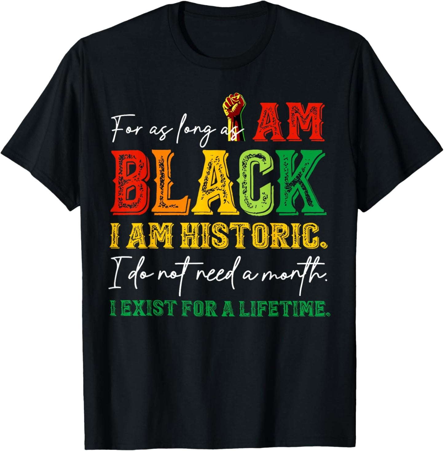 for as Long as I am Black I'm Historic Juneteenth 1865 T-Shirt - T-Shirt | Black