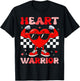 Heart Warrior Heart Disease Awareness Month Red Heart T-Shirt - T-Shirt | Black