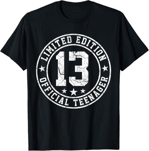13th Bday Boys Official Teenager Limited Edition Birthday T-Shirt - T-Shirt | Black