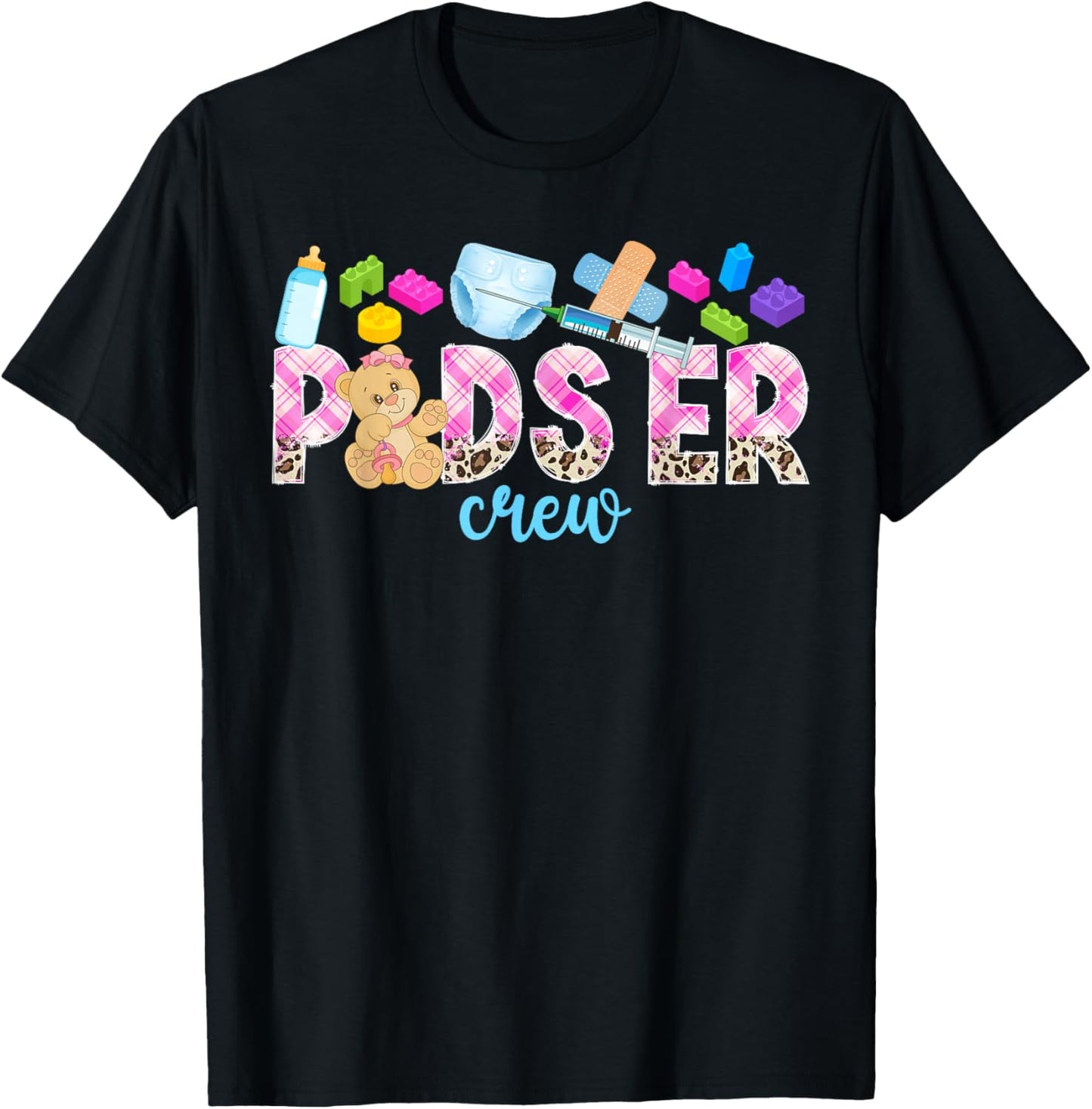 Peds ER Crew Pediatric Emergency Nurse Squad Peds ER Nurse T-Shirt - T-Shirt | Black