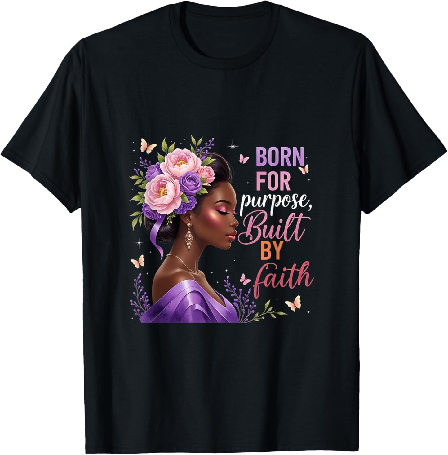 Black Women Christian Afro Faith God African American T-Shirt - T-Shirt | Black