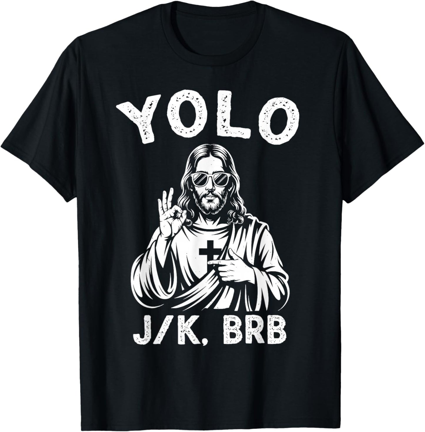 Yolo Jk BRB Jesus Christian Women Boys Easter Day T-Shirt - T-Shirt | Black