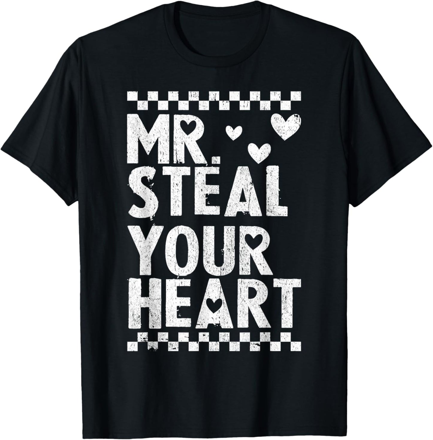 Mr Steal Your Heart for Boys Toddlers Valentine's Day Kids T-Shirt - T-Shirt | Black