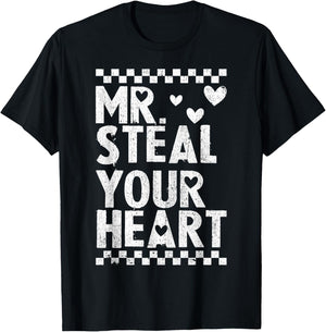 Mr Steal Your Heart for Boys Toddlers Valentine's Day Kids T-Shirt - T-Shirt | Black