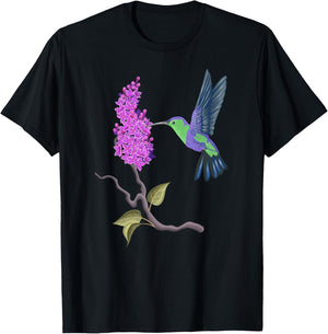 Hummingbird Lilac Hummingbirds Hummingbird Lover T-Shirt - T-Shirt | Black