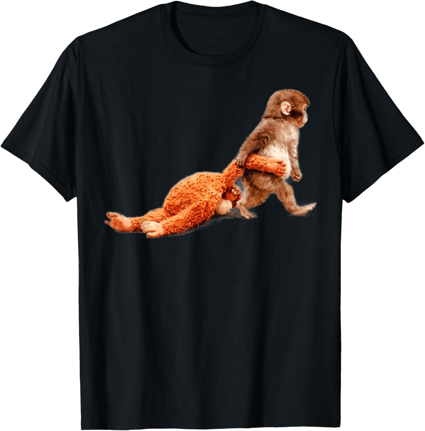 Monkey Punch with Stuffed Clothes for Animal Lovers T-Shirt - T-Shirt | Black