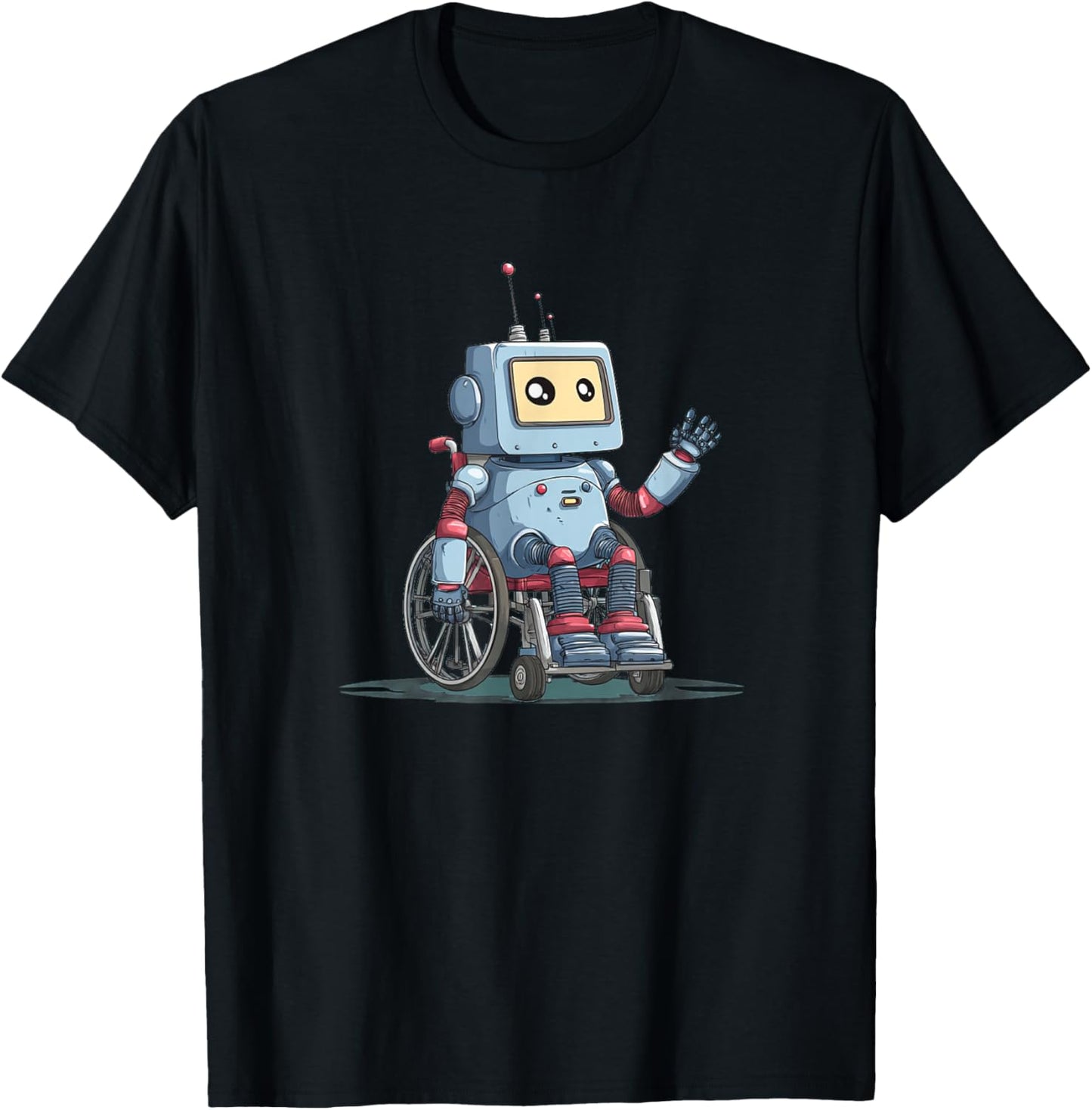 Cool Robot Wheelchair for Robotic Lovers T-Shirt - T-Shirt | Black