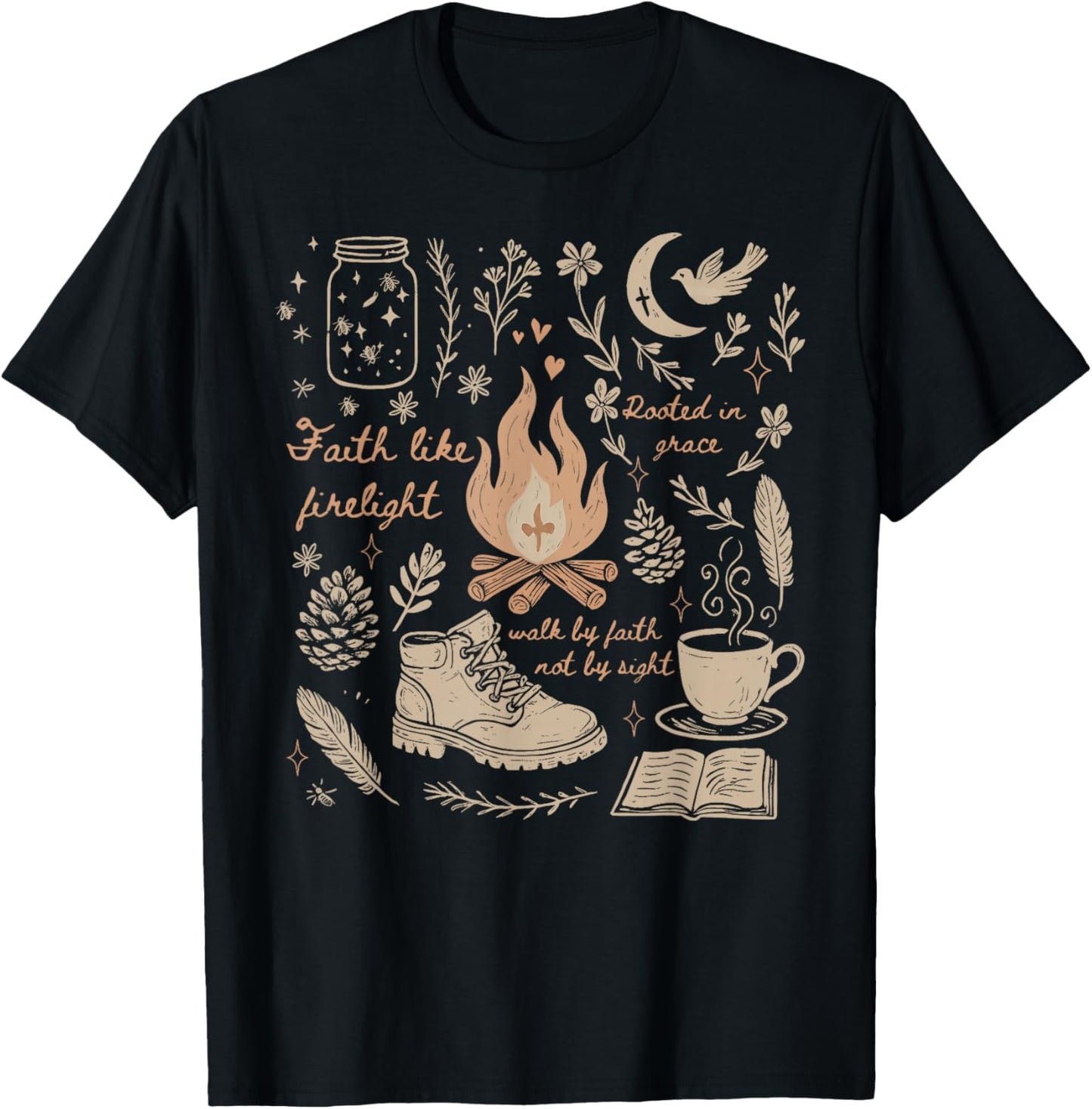 Faith Based Camping Religious Christian Camping Camper T-Shirt - T-Shirt | Black