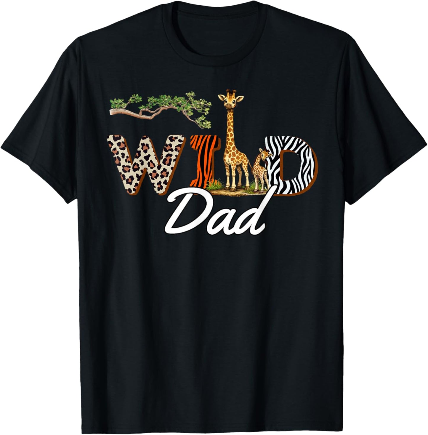 Wild Dad Safari Dada Birthday T-Shirt - T-Shirt | Black