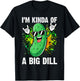 I'm Kinda of A Big Dill Funny Pickle Distressed T-Shirt - T-Shirt | Black