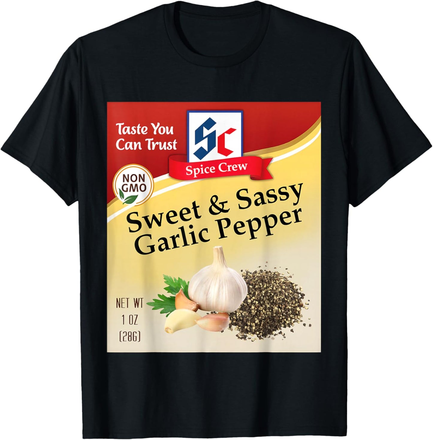 Sweet & Sassy Garlic Pepper Condiment Spice Group Matching T-Shirt - T-Shirt | Black