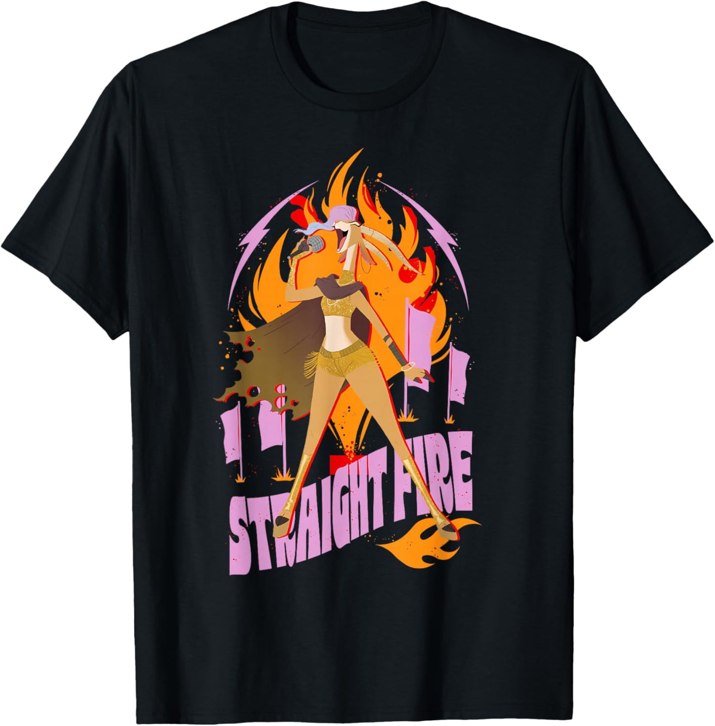Disney Zootopia 2 Gazelle Straight Fire Music Concert T-Shirt - T-Shirt | Black