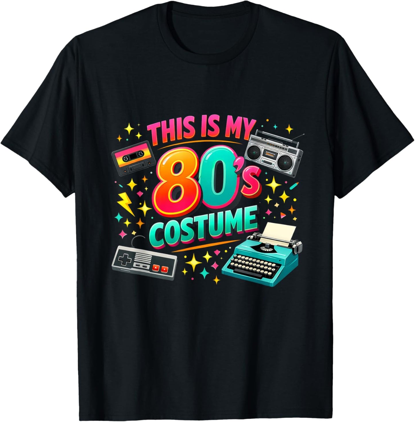 Fun Throwback This is My 80s Costume Funny Party Vibe T-Shirt - T-Shirt | Black