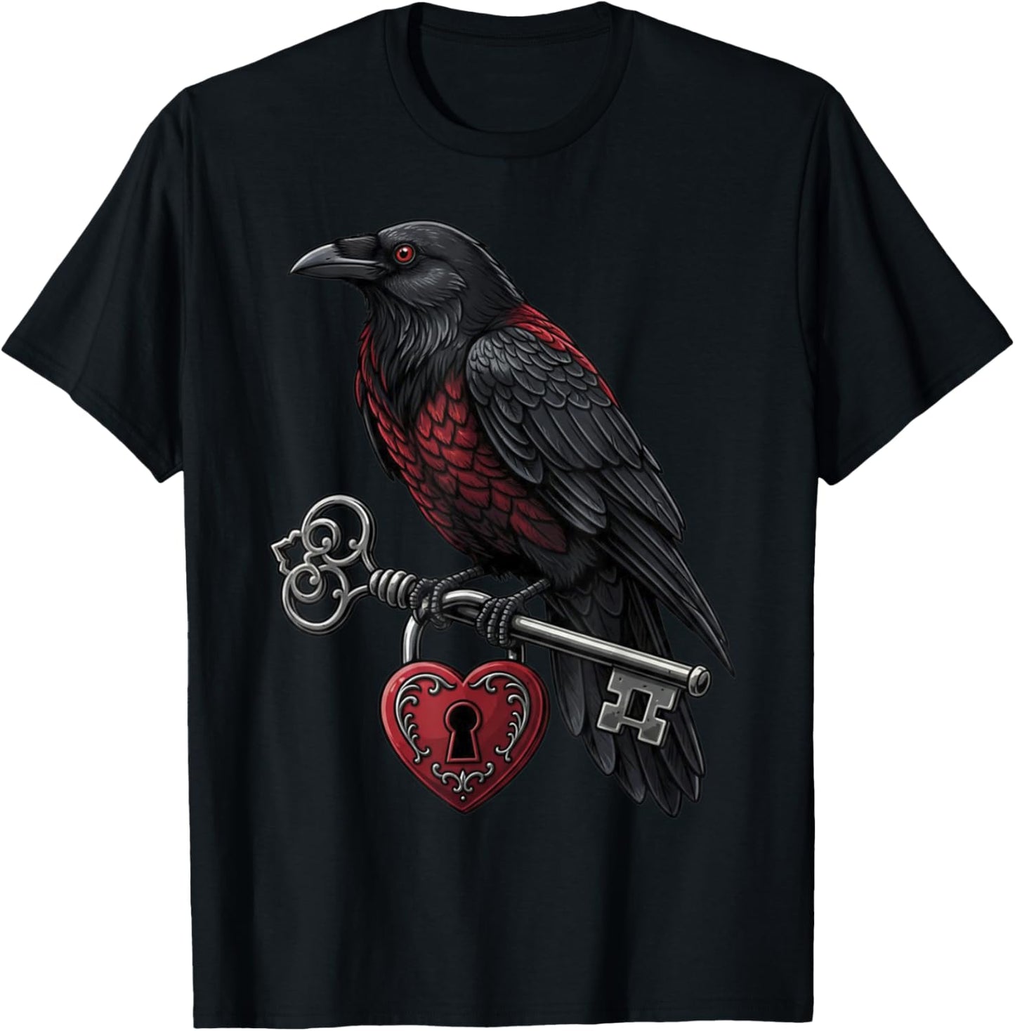 Funny Black Crow Black Bird Funny Crow Valentines T-Shirt - T-Shirt | Black