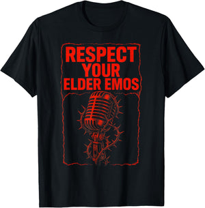 Respect Your Elder EMOS - Emo Goth Music Fans 90s T-Shirt - T-Shirt | Black