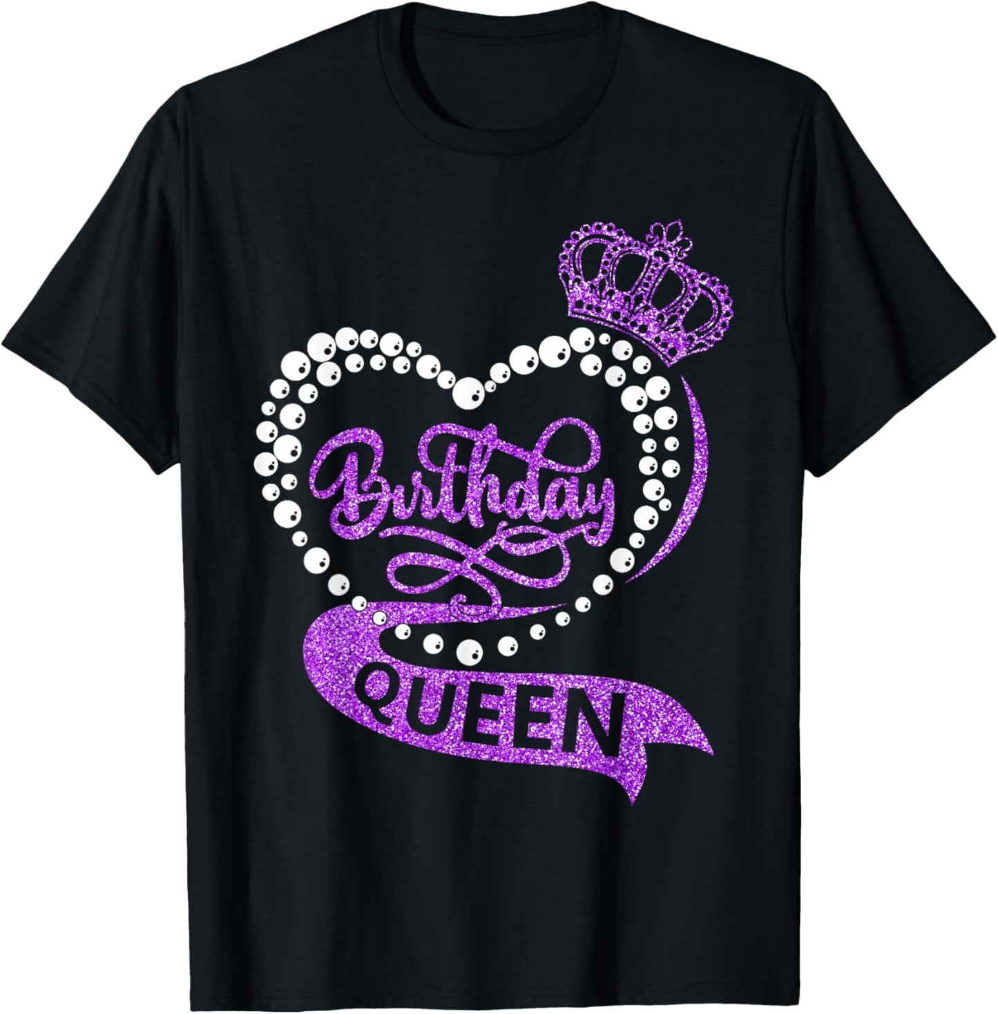 Birthday Queen It's My Bday Party Crew Girls Women Matching T-Shirt - T-Shirt | Black