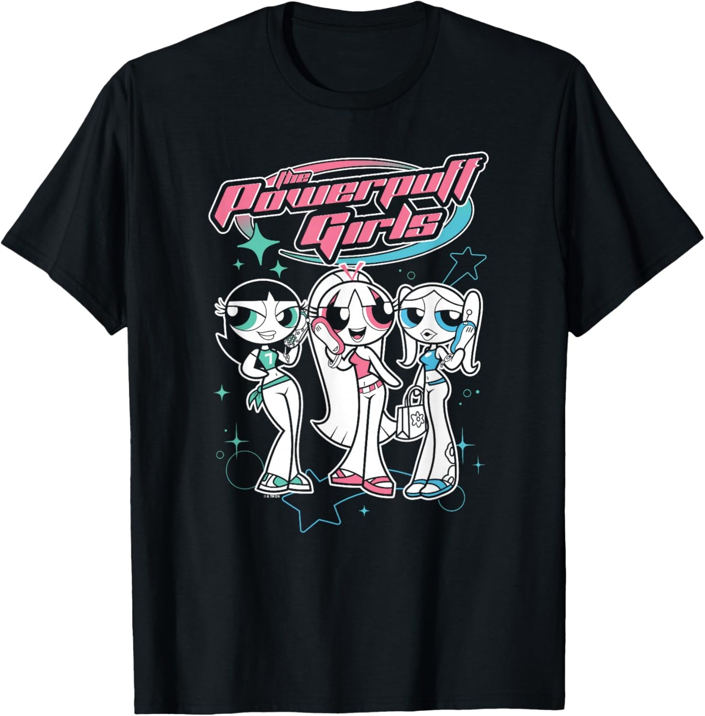 The Powerpuff Girls Teenage Group Y2K Style Poster T-Shirt - T-Shirt | Black
