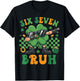 Six Seven Bruh St Patricks Day Boys Kids 67 Dabbing Shamrock T-Shirt - T-Shirt | Black