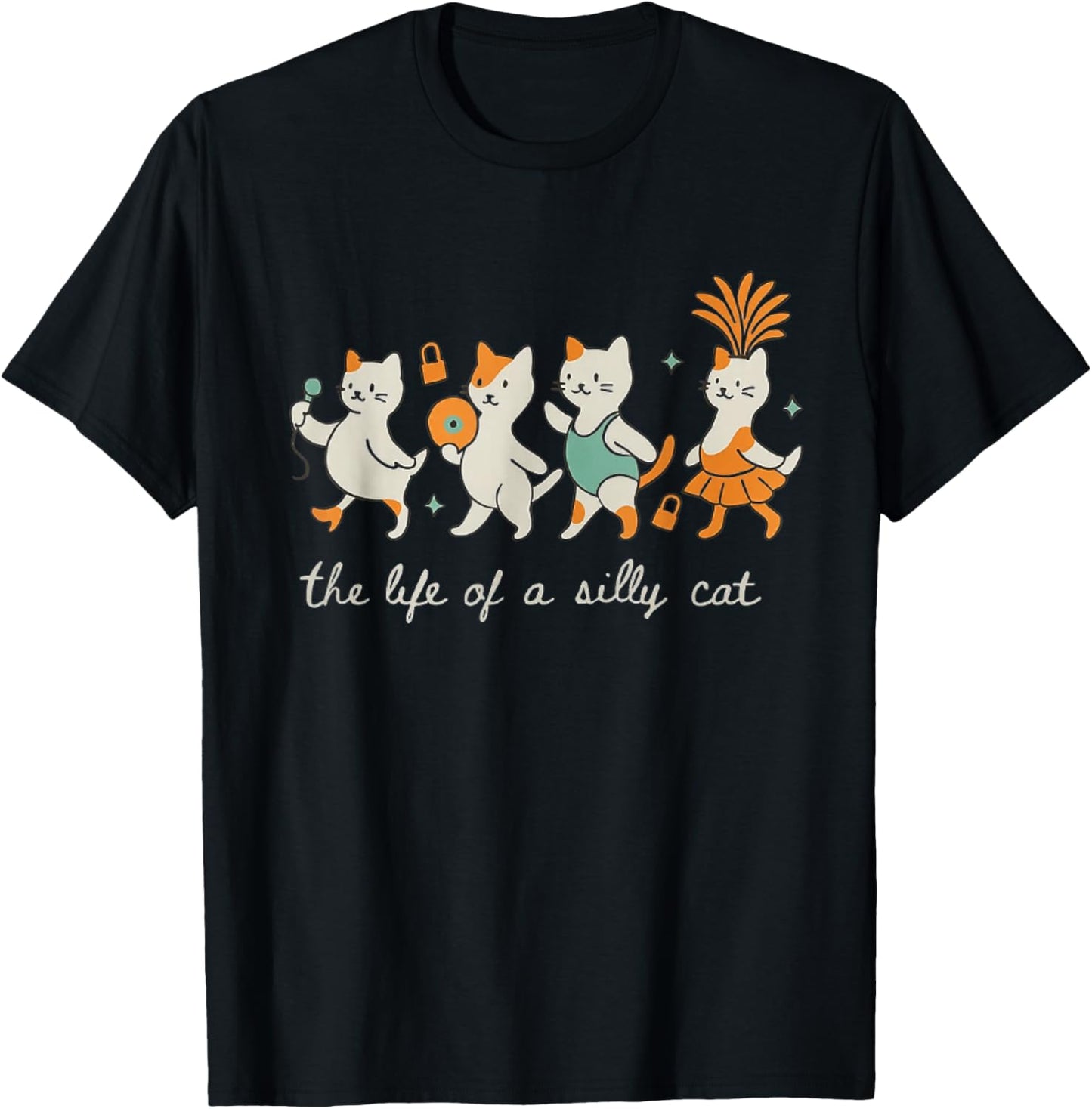 The Life of a Silly Cat Funny Trendy Meme Show Girl T-Shirt - T-Shirt | Black