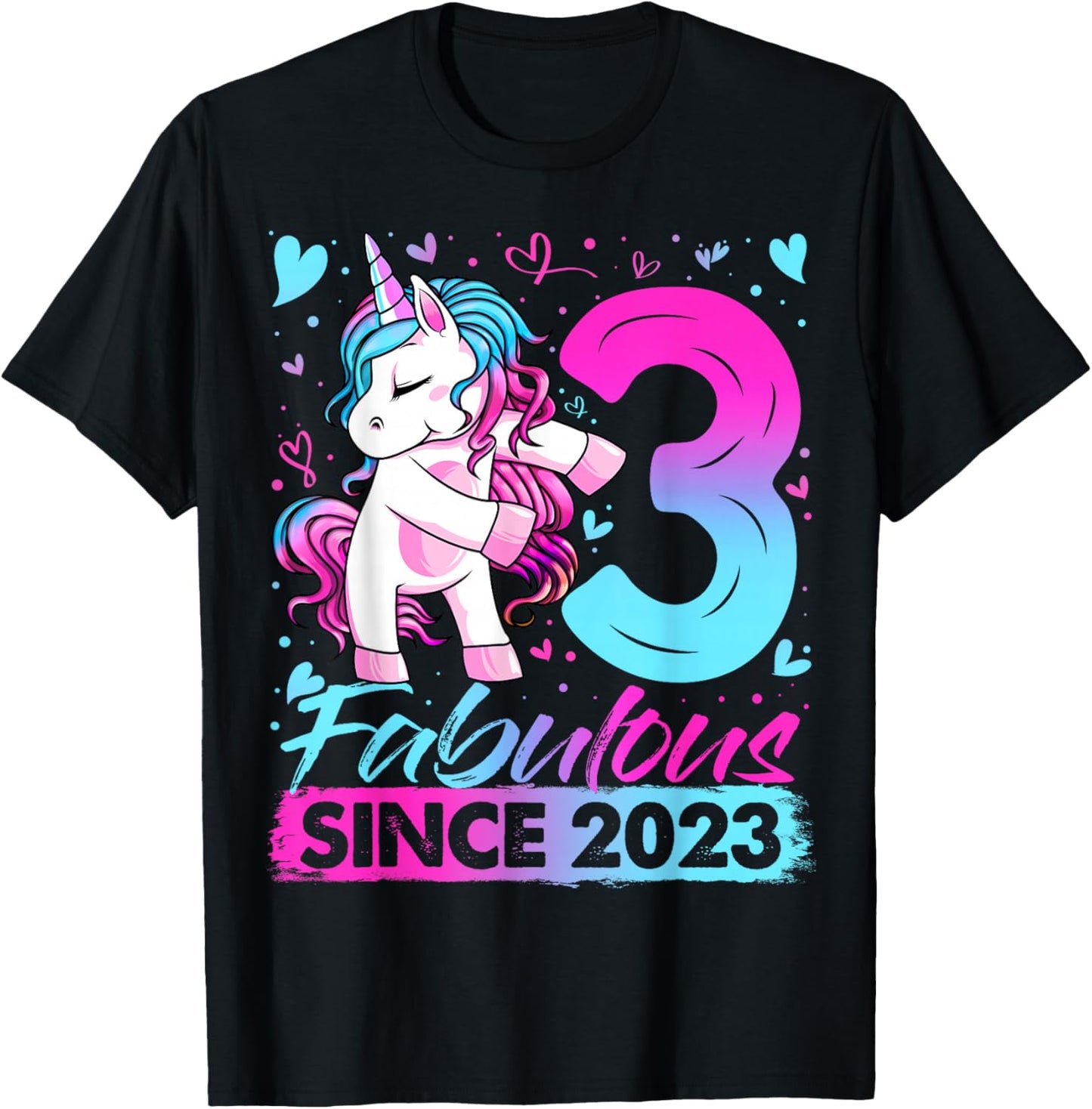 3rd Birthday Shirt Girl 3 Year Old Gifts 3 Birthday Girl T-Shirt - T-Shirt | Black