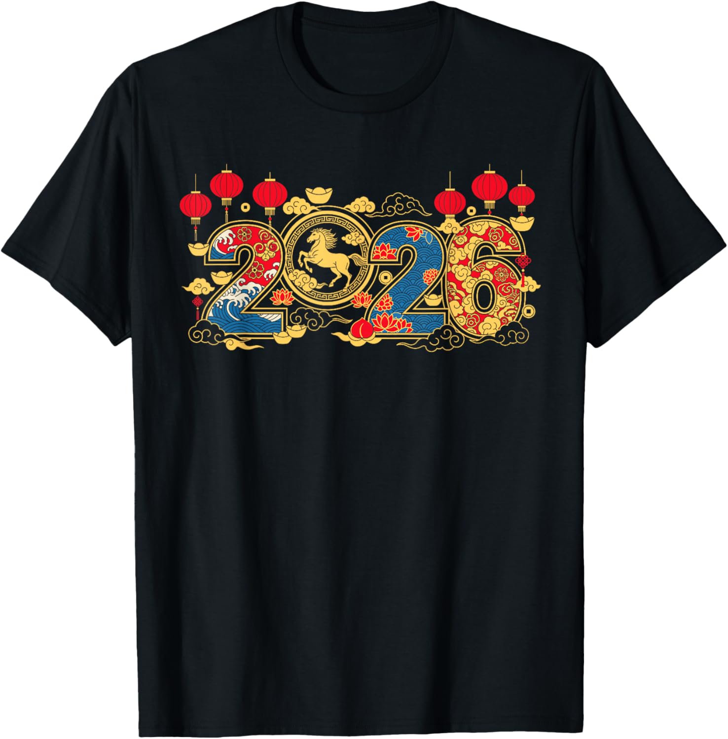 Year of The Horse Chinese New Year 2026 Lunar New Year 2026 T-Shirt - T-Shirt | Black