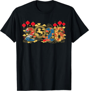 Year of The Horse Chinese New Year 2026 Lunar New Year 2026 T-Shirt - T-Shirt | Black