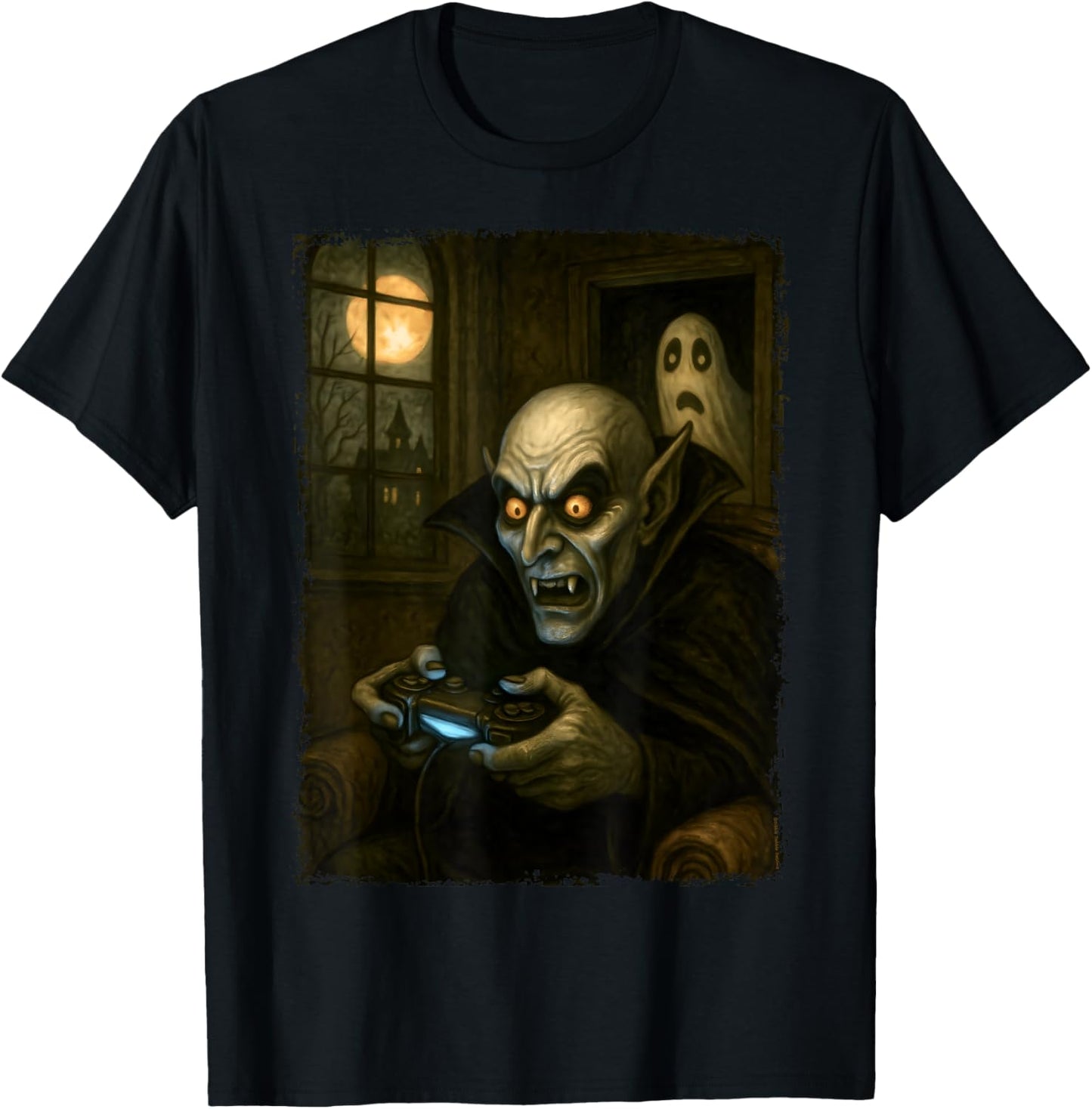Spooky Gaming Monster Style Halloween Gamer T-Shirt - T-Shirt | Black