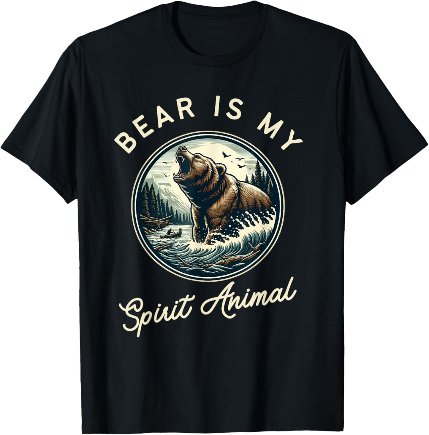 Bear is My Spirit Animal Gear for Nature Enthusiasts T-Shirt - T-Shirt | Black