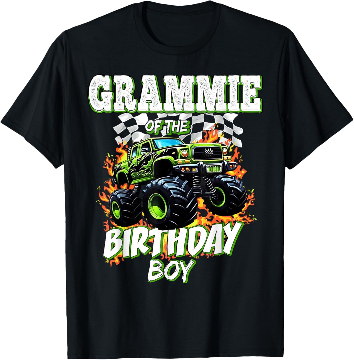 Grammie of The Birthday Boy Monster Truck Birthday Kids T-Shirt - T-Shirt | Black