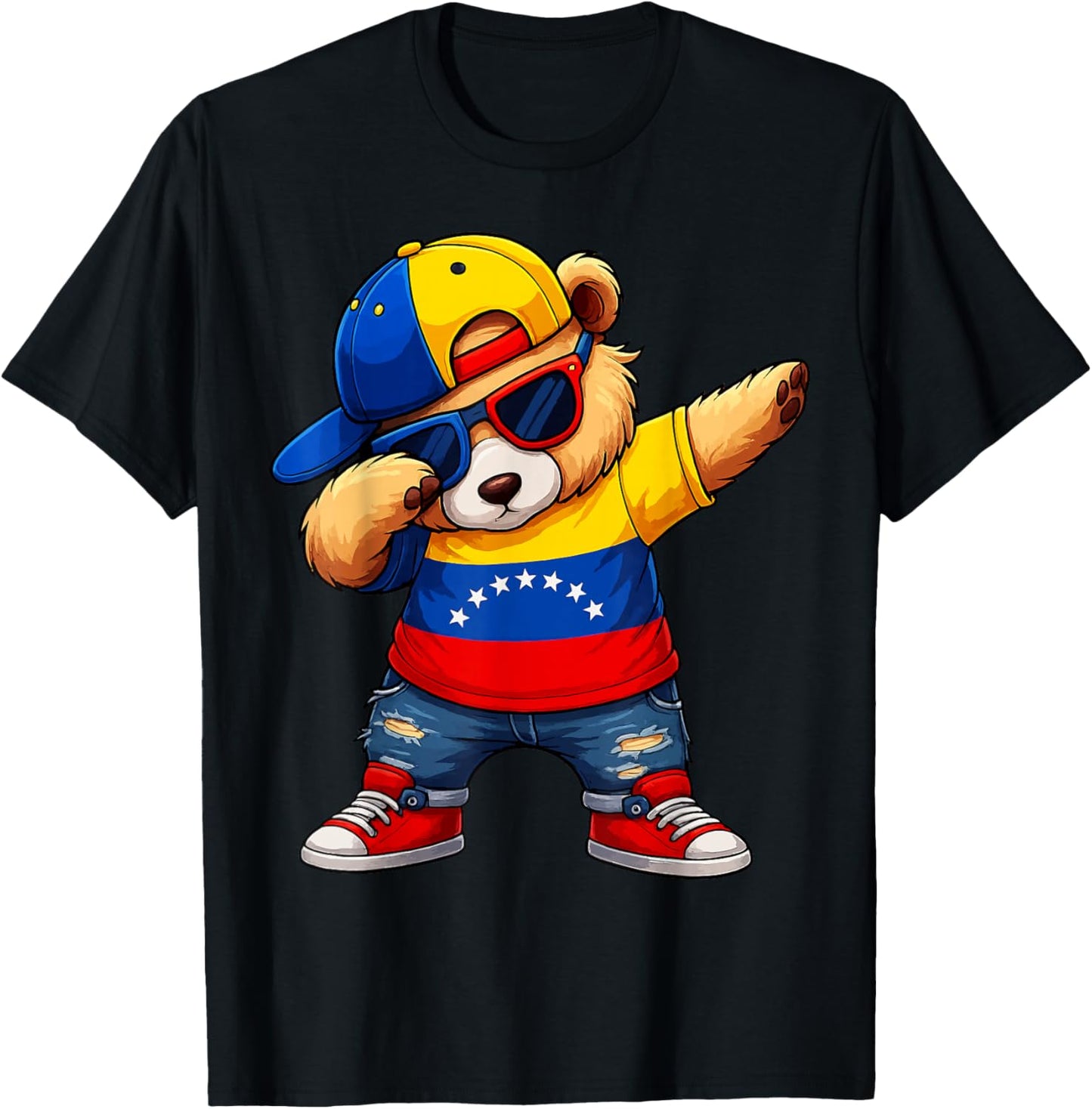 Venezuela Hispanic Heritage Venezuelan Bear Dabbing Kids T-Shirt - T-Shirt | Black