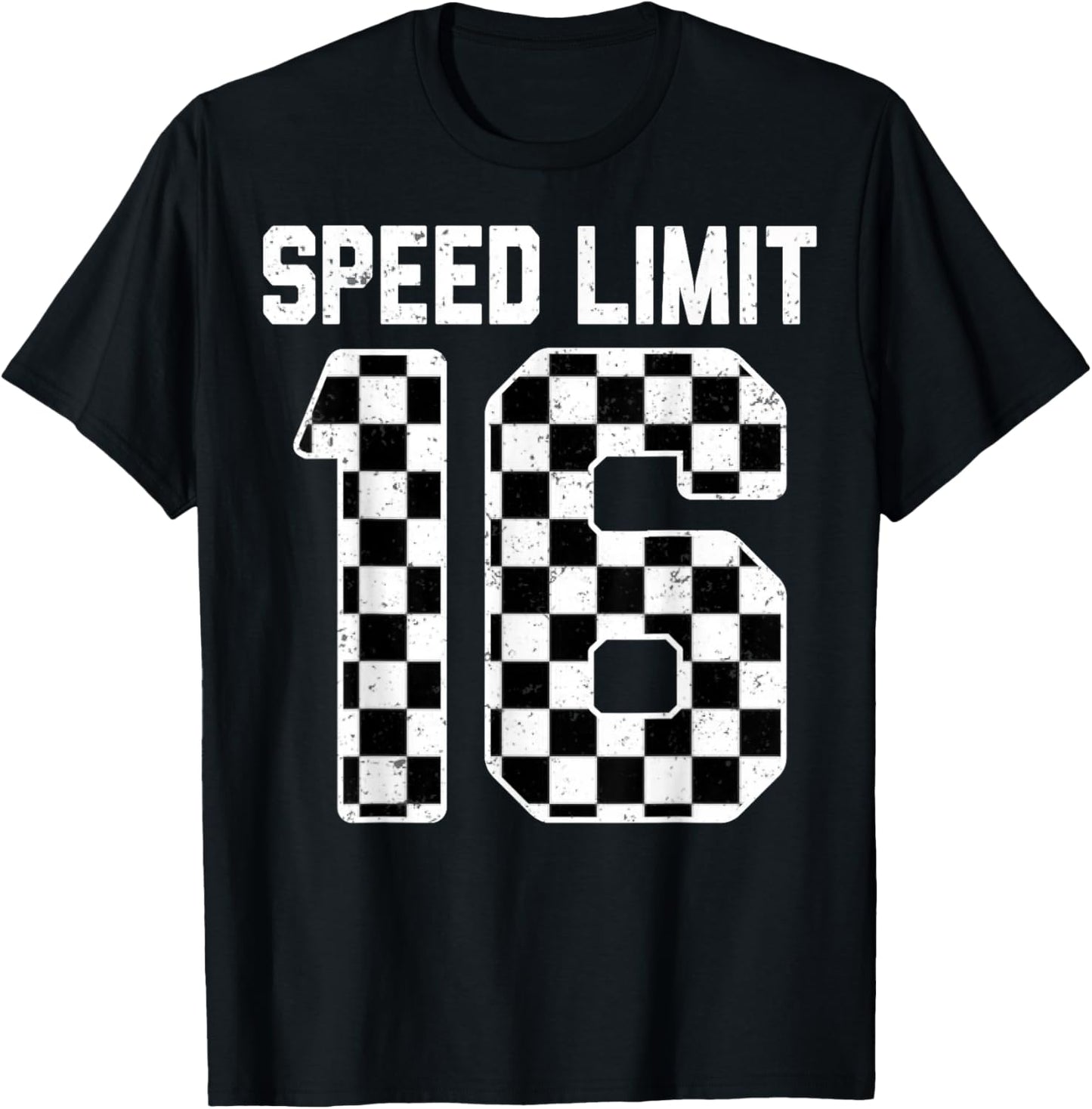 Speed Limit 16 Race Car Teen Driver 16th Birthday T-Shirt - T-Shirt | Black