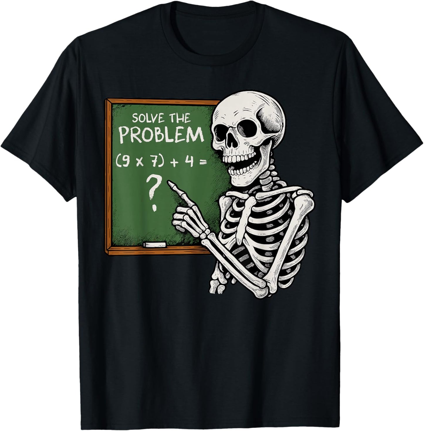 67 Halloween Math Funny Six Seven Meme Brainrot Skeleton T-Shirt - T-Shirt | Black