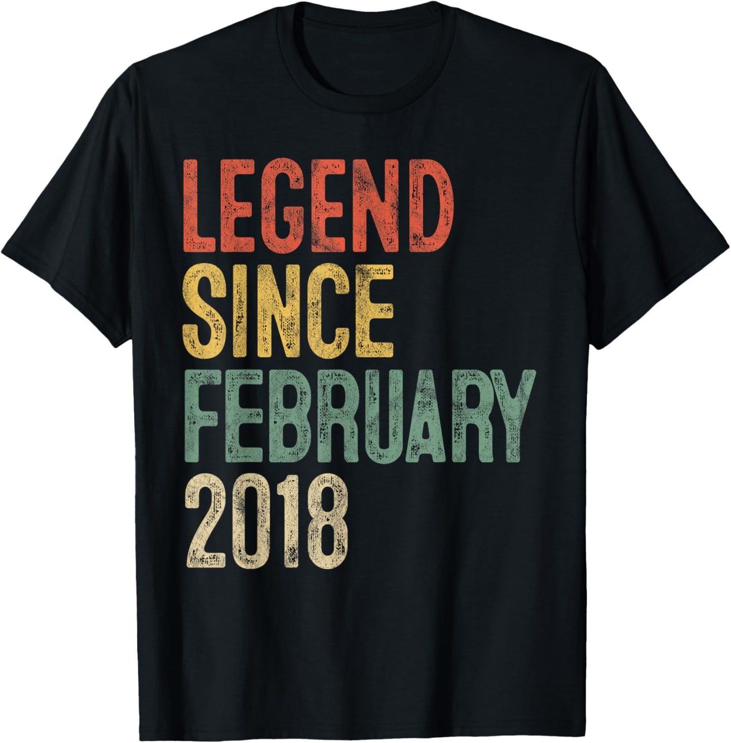 Legend February 2018 8th Birthday Boy Girl 8 Year Old T-Shirt - T-Shirt | Black