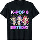 6 Years Old Birthday K pop Kids 6th Birthday Girls K-pop T-Shirt - T-Shirt | Black