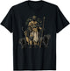 African King with Panther Guardian Fantasy Art T-Shirt - T-Shirt | Black