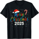 Merry Christmas 2025 Colorful Holiday Lights Family Matching T-Shirt - T-Shirt | Black