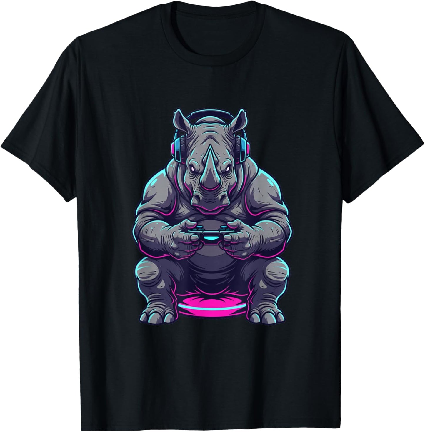 Rhino Funny Video Games Rhino T-Shirt - T-Shirt | Black