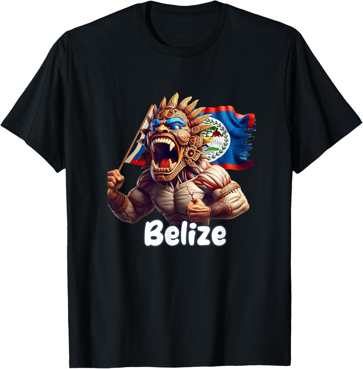 Belize Flag , Belize , Belize T-Shirt - T-Shirt | Black