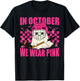 in October We Wear Pink Hockey Ghost Breast Cancer Awareness T-Shirt - T-Shirt | Black