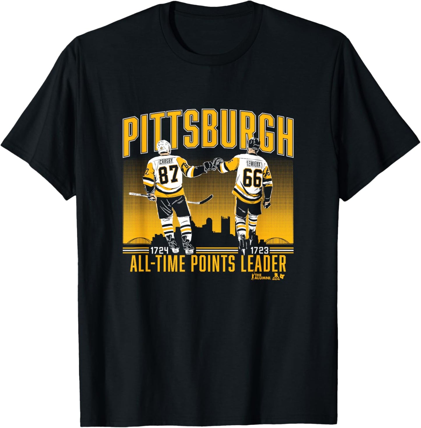 Sidney Crosby & Mario Lemieux - Points Record - Pittsburgh T-Shirt - T-Shirt | Black