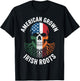 American Grown Irish Roots Funny Ireland Flag T-Shirt - T-Shirt | Black