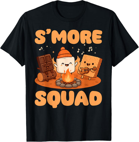 Smore Squad Camping Campfire Chocolate Marshmallow S'Mores T-Shirt - T-Shirt | Black