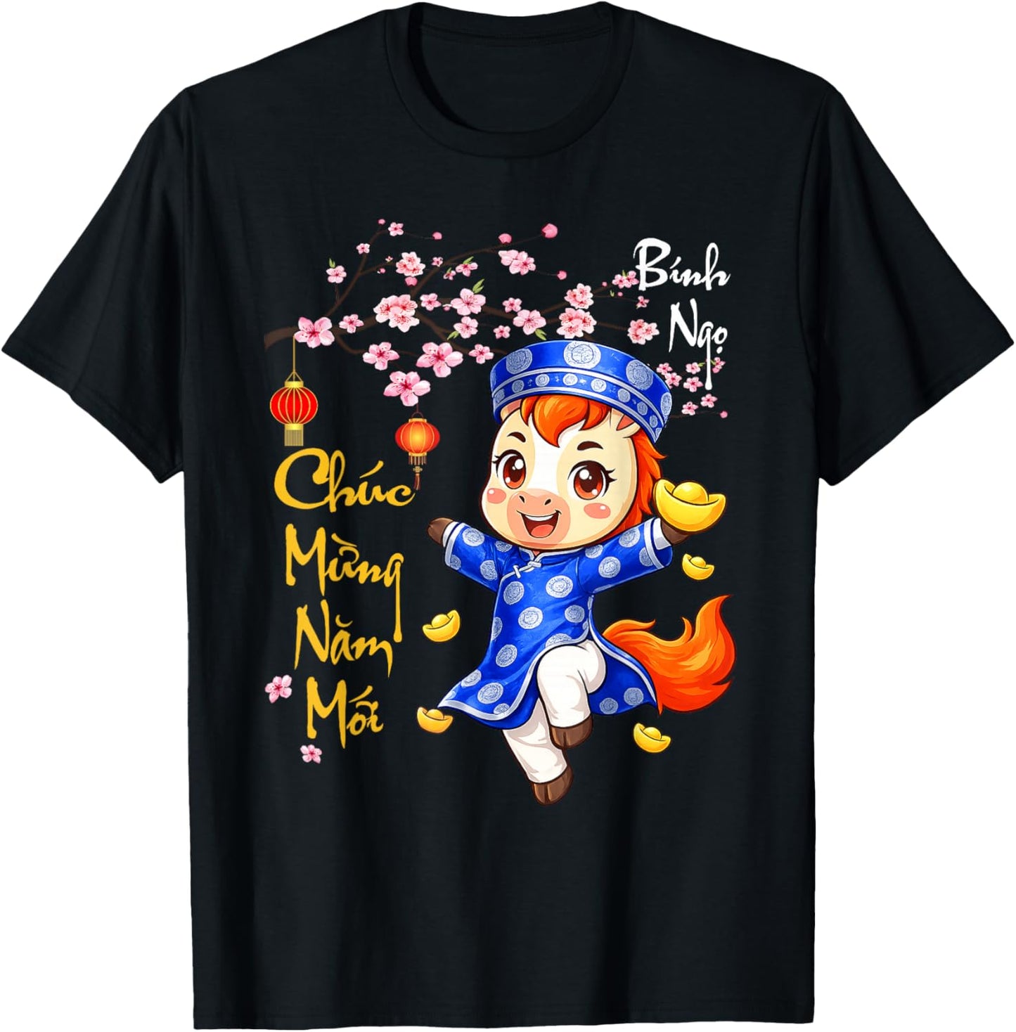 Chuc Mung NAM Moi Xuan Binh NGO Vietnamese New Year TET 2026 T-Shirt - T-Shirt | Black