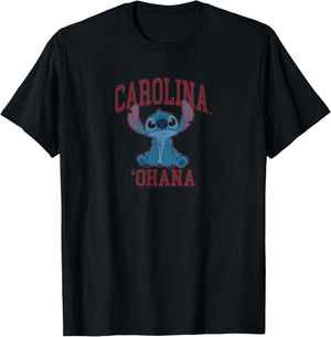 South Carolina Gamecocks Stitch Ohana Vintage T-Shirt - T-Shirt | Black
