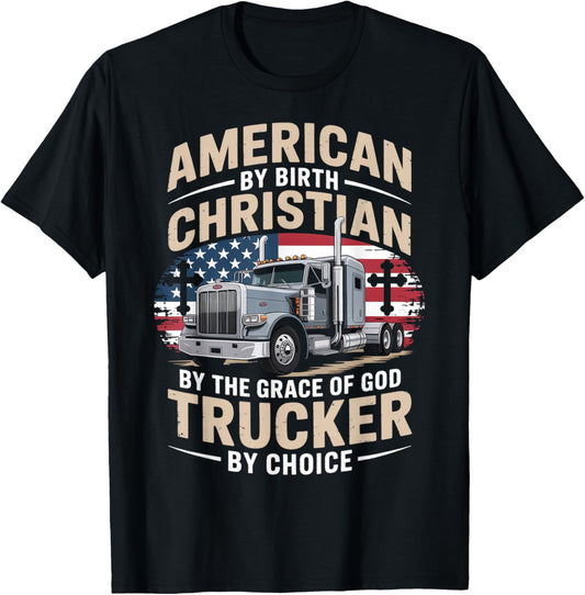 Driven Faith and Diesel Trucking Jesus Christian Trucker T-Shirt - T-Shirt | Black