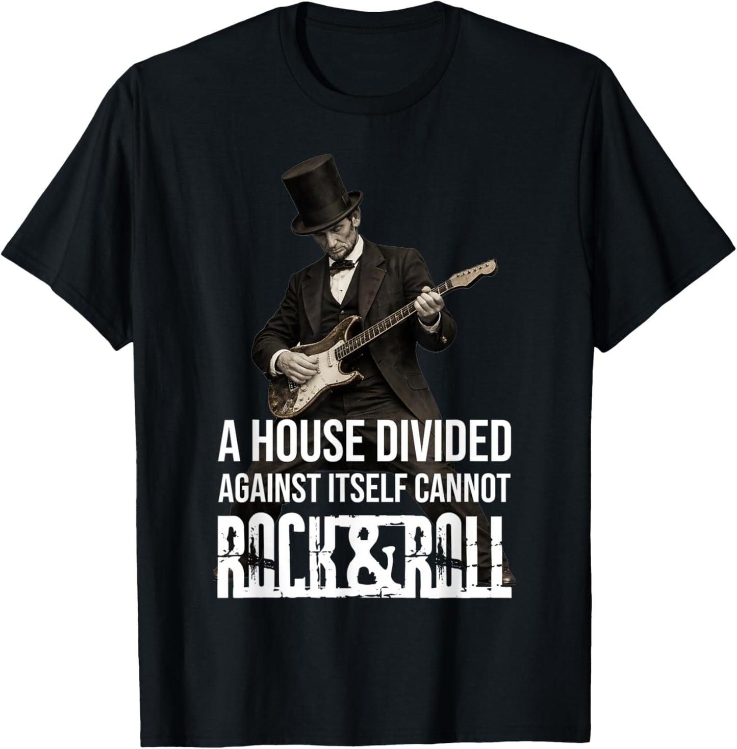 Abraham Lincoln A House Divided Abe Retro Vintage Funny T-Shirt - T-Shirt | Black