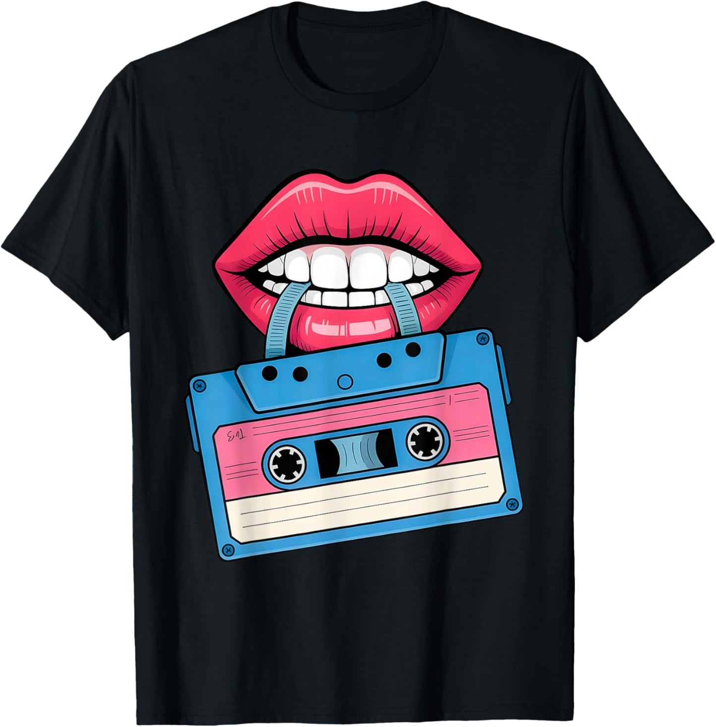 Retro 80s and 90s Cassette Design Perfect for Nostalgia T-Shirt - T-Shirt | Black