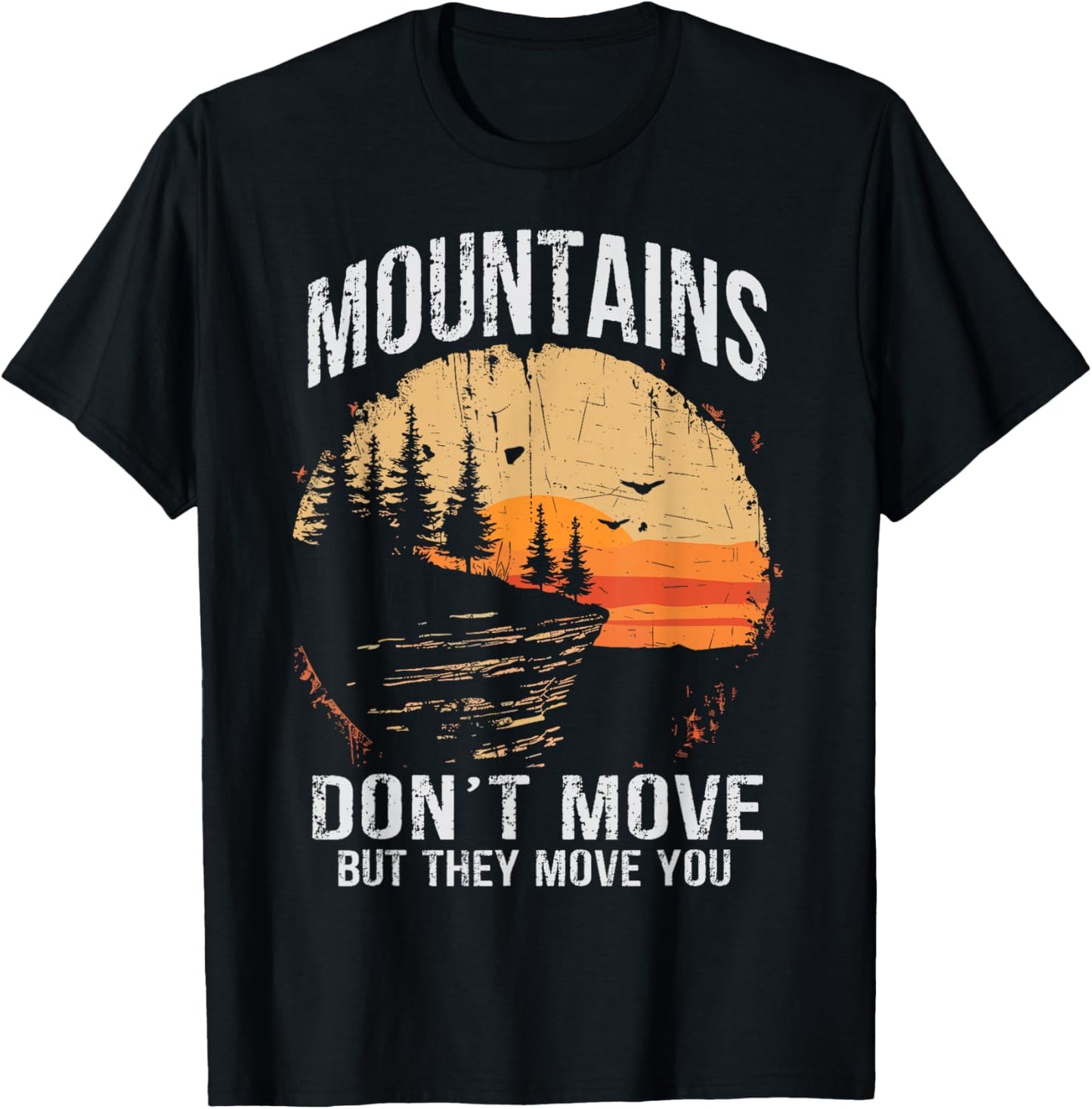 Outdoor Wildlife Nature Mountain Forest Trees Landscape T-Shirt - T-Shirt | Black